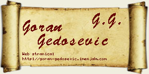 Goran Gedošević vizit kartica